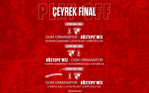 Play-off Çeyrek Final Maç Programı Belli Oldu